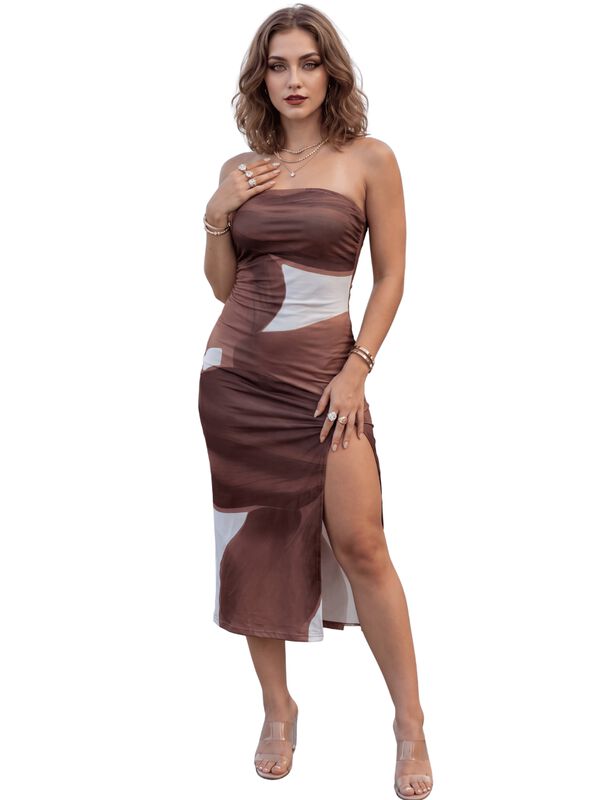 Vestido Casual Elegante Con Abertura Lateral Ve... image number null