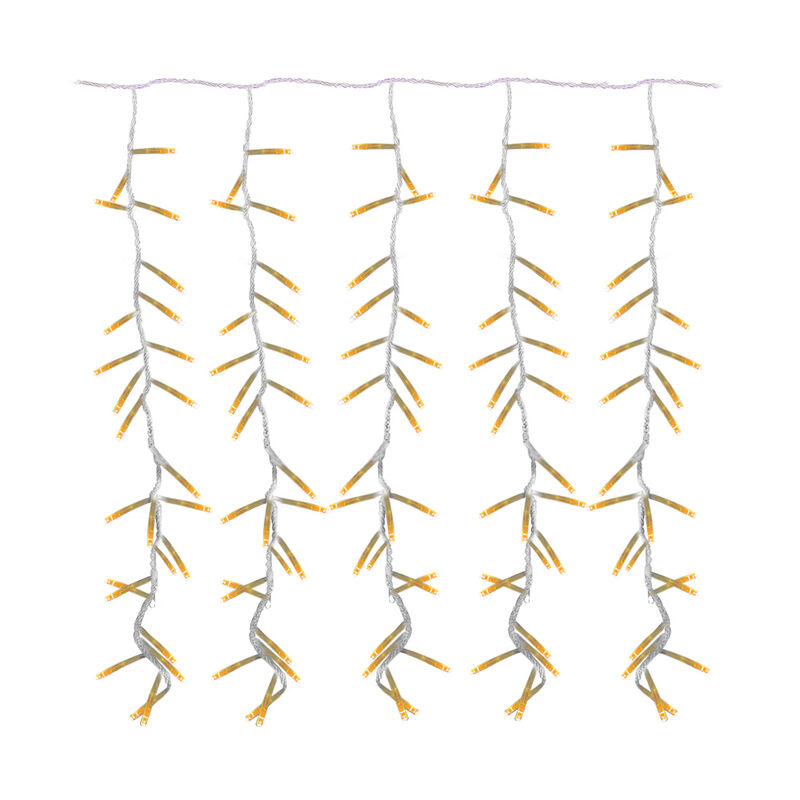 Cortina serie de luces 400 Led Focos Amarilla c... image number null