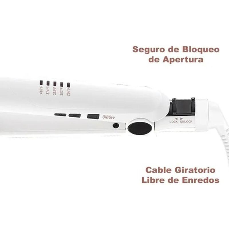 Plancha Alaciadora Cabello Doble Ceramica Cable... image number null