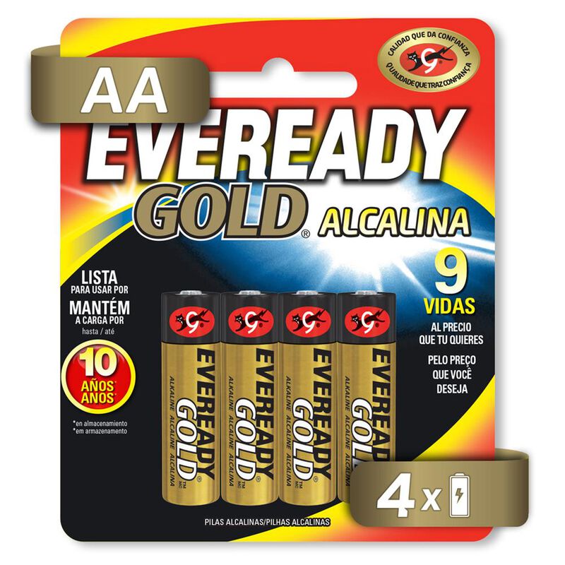 Pila Eveready Gold AA Alcalina Blister 4 Unidad... image number null