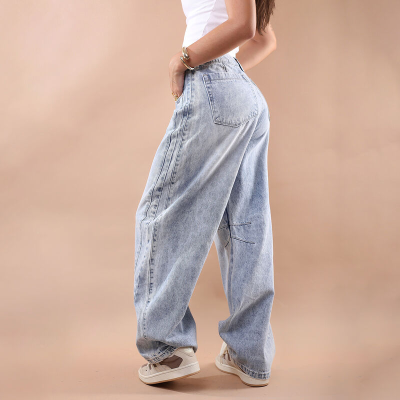 Jeans Barrel Fit Azul Claro Mujer Sb4546 image number null