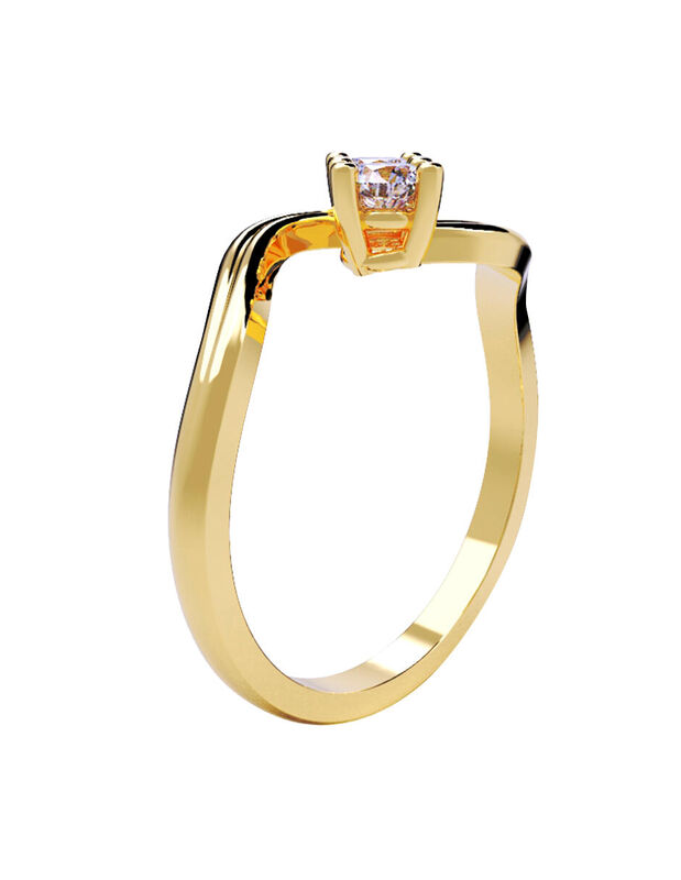 Anillo de Compromiso en Oro de 10K con Circonia... image number null