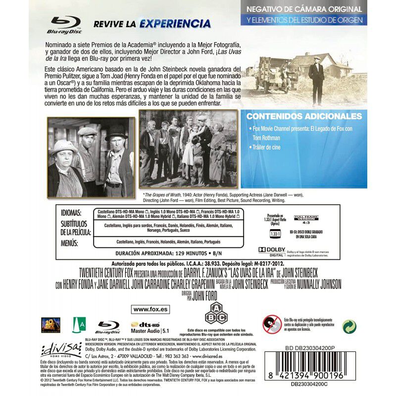 Las Uvas de la Ira (The Grapes of Wrath) (Blu-r... image number null