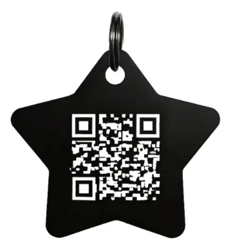 Placa Mascota Qriosa Estrella Negro image number null