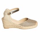 NOESLOMISMO BY DILEMA Alpargatas para Mujer | Sandalias con Cu&ntilde;a Dorado