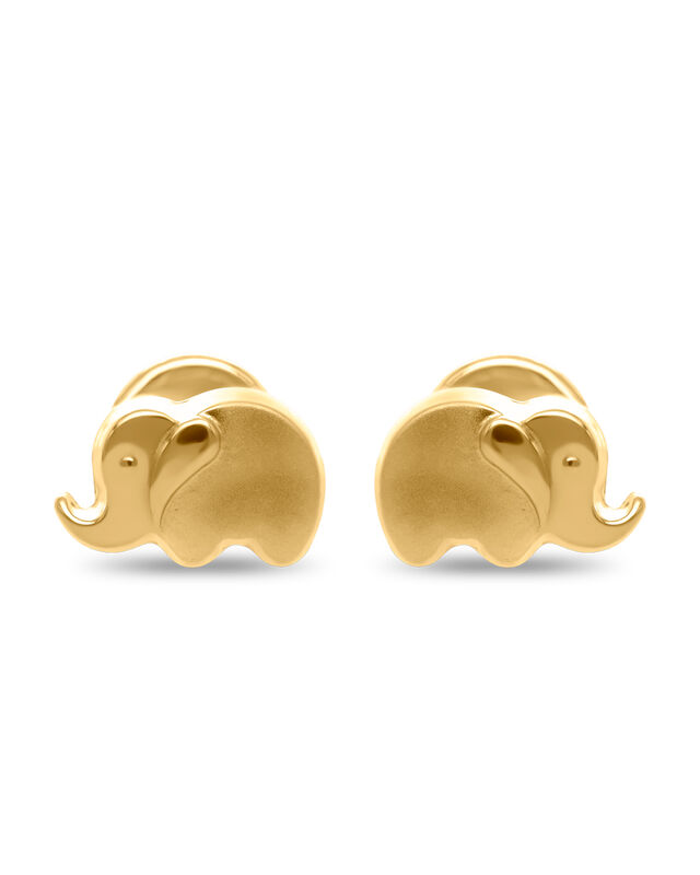 Broqueles Elefante Oro Amarillo 14k Prb-52-a image number null