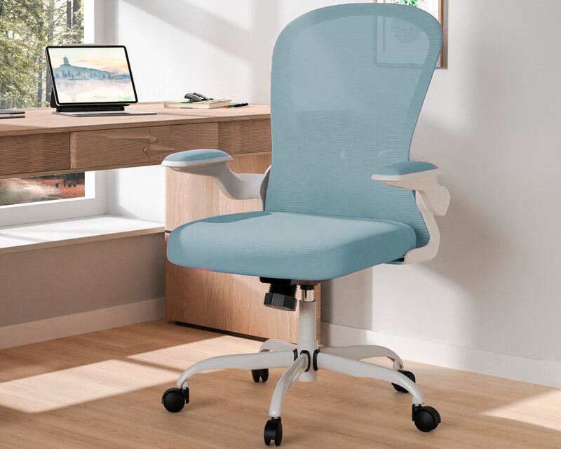 Silla de Oficina Azul Ajustable con Reposabrazo... image number null