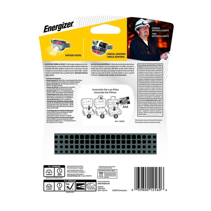 Linterna Energizer Manos Libres 400 L&uacute;menes image number null