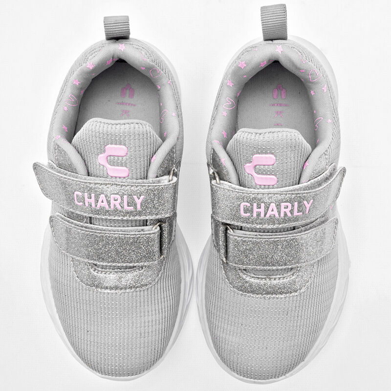 Charly Tenis deportivo para ni&ntilde;a gris rosa, has... image number null