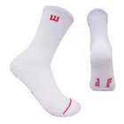 Wilson 10 Pares de Tines largos para Hombre, Color Blanco Logo Rojo ,Talla Unitalla, Sin felpa