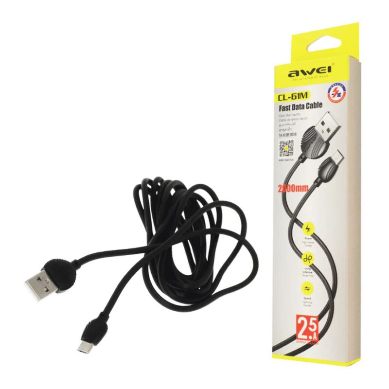 Awei Cl-61m Cable De Carga Micro Usb (negro)(20... image number null