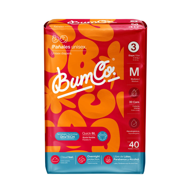 Pa&ntilde;ales Bum Co Unisex Talla 3 M 40 pa&ntilde;ales image number null