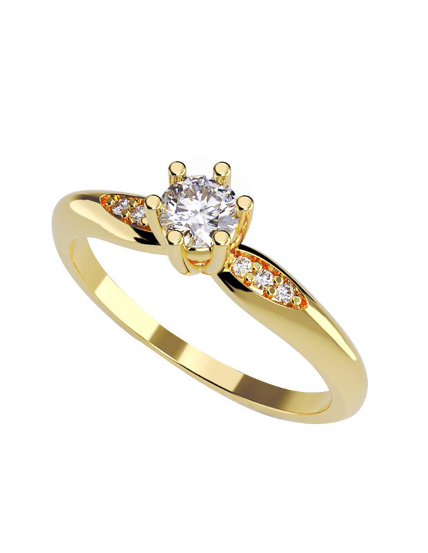 Anillo de Compromiso en Oro de 14K con Circonia... image number null