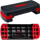 Escalón Brandtrendy Step Aerobics Ajustable 2 Alturas Color Negro con Rojo 