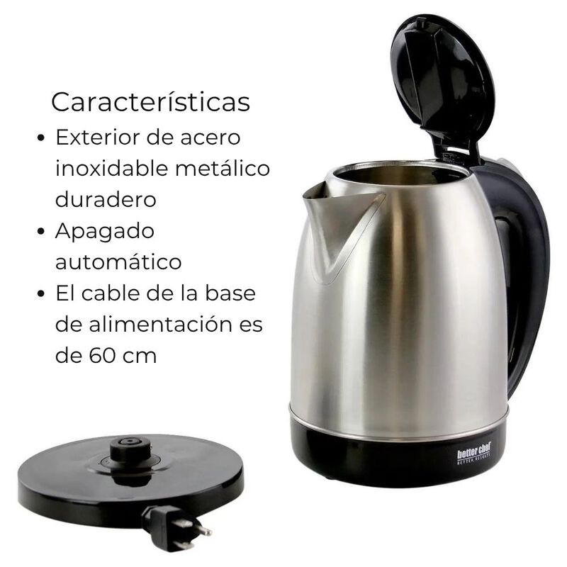 Tetera El&eacute;ctrica Better Chef Acero Inoxidable 1... image number null