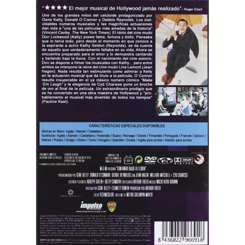 Cantando bajo la Lluvia [DVD] (1952) Singin' in... image number null