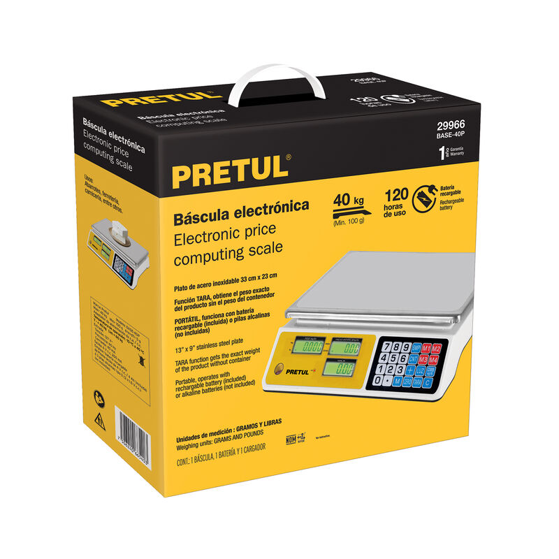 B&aacute;scula Capacidad 40 Kg Electr&oacute;nica Multifuncio... image number null