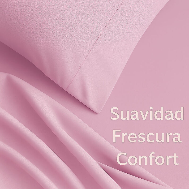 Juego de S&aacute;banas Tacto Algod&oacute;n Suaves y Durader... image number null