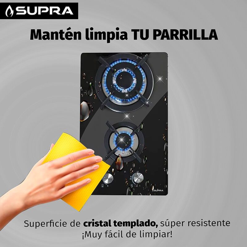 Parrilla De Gas Domino Glass Empotrable 2 Quema... image number null