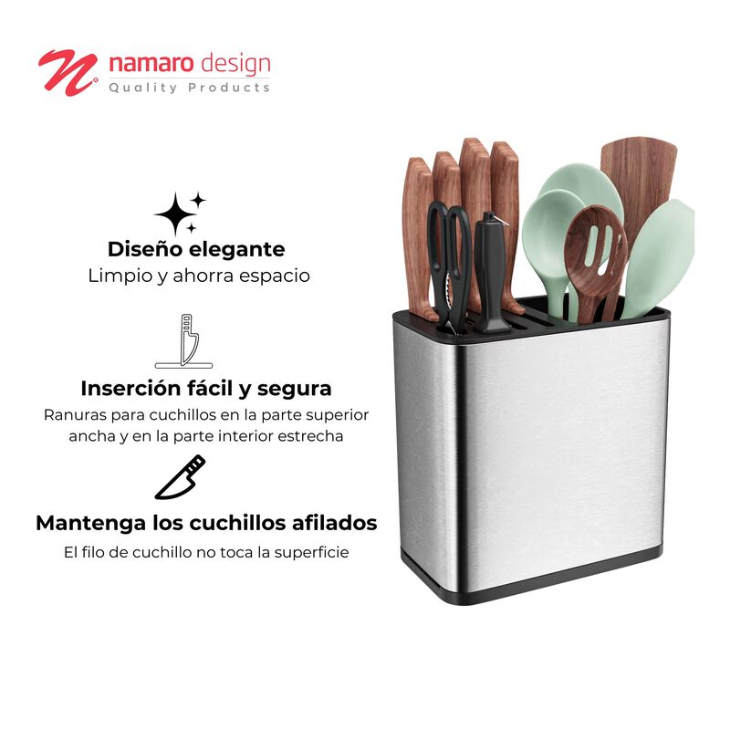 Porta Cubiertos Rectangular hecho de Acero Inox... image number null