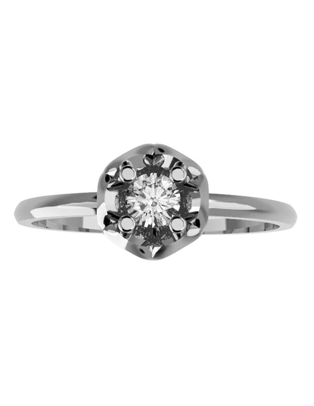 Anillo de Compromiso en Oro de 14K con Circonia... image number null