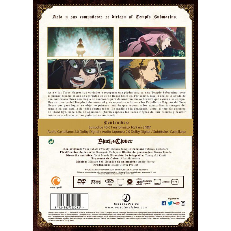 Black Clover. Dvd. Episodios 40 A 51 (saga Comp... image number null