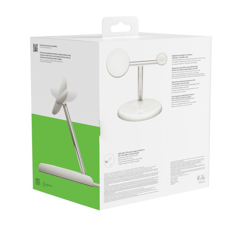 Estacion Magnetica 3 En 1 Qi2 De 15w Belkin Bla... image number null