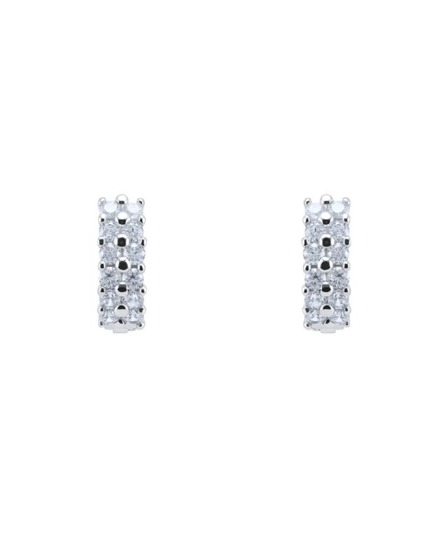 Arracadas De Oro Blanco 14k Con Zirconias image number null