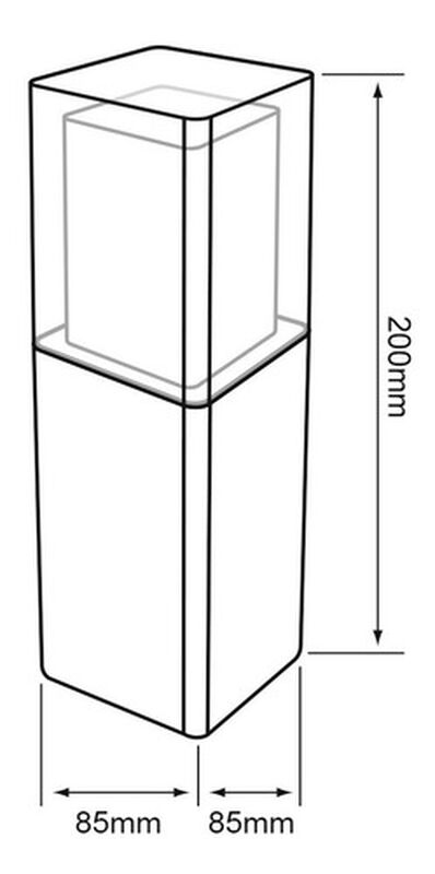 Poste Led Negro Sobreponer En Piso 13w Luz Cali... image number null