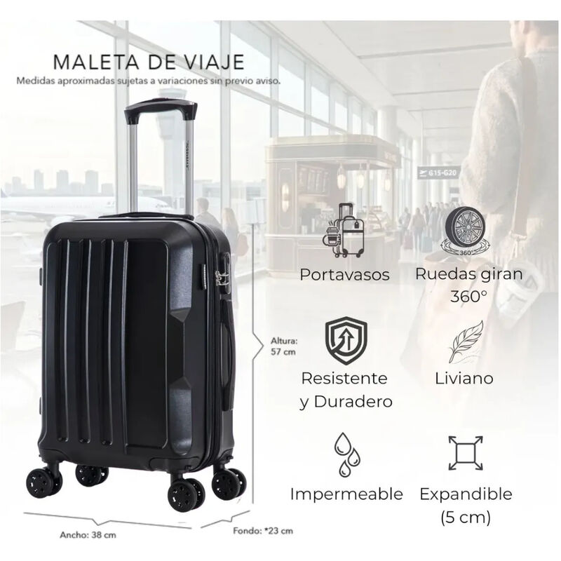 Maleta Viaje De Mano Ross&saks R&iacute;gida Ruedas 36... image number null