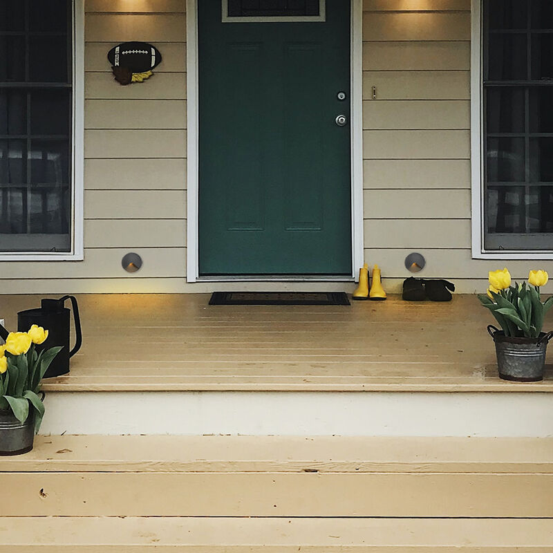 Lampara Empotrado En Muro Exterior Gris 2.5w Lu... image number null