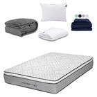 Colchón King Size Vail+Almohada One+Protector Cloud+1 juego de Sábanas Softy+Edredon Homy