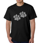 Camiseta Word Art Para Hombre - Huellas Woof - Negro