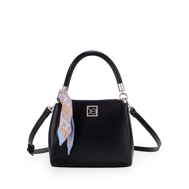 Bolsa Satchel Chica Con Mascada Color  Negro image number null