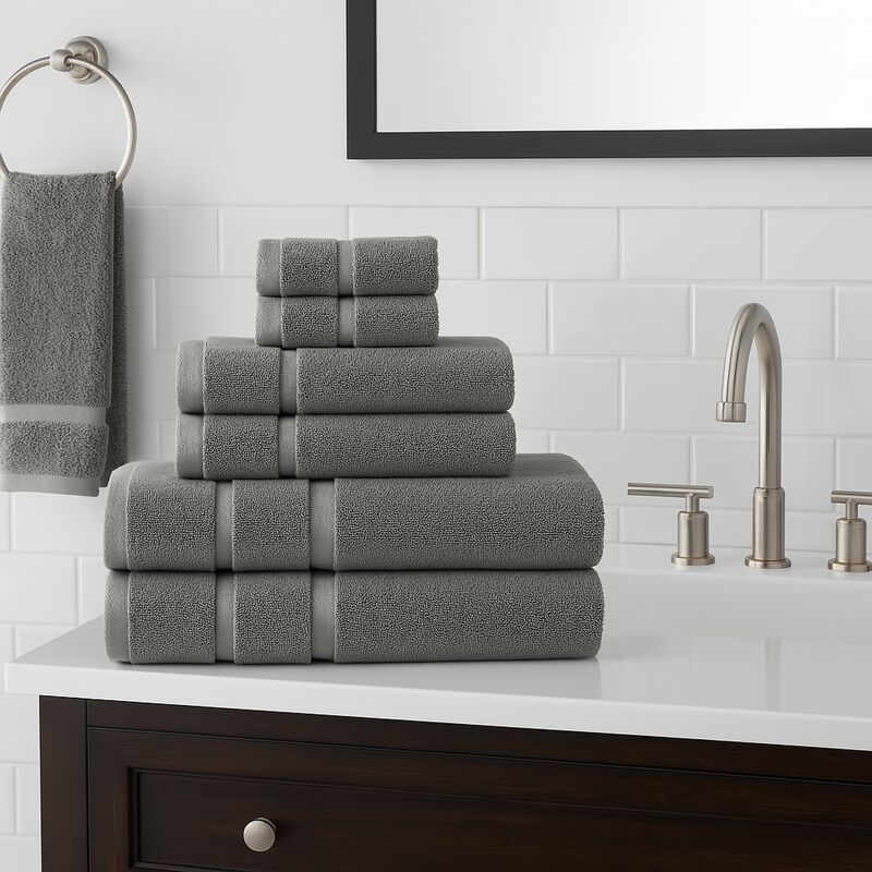 Juego de 6 Toallas de Microfibra Suaves y Absor... image number null