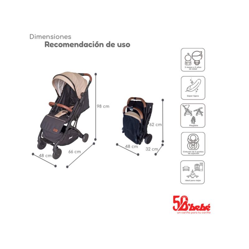 Carriola de Viaje D'Beb&eacute; Easy Go Beige image number null