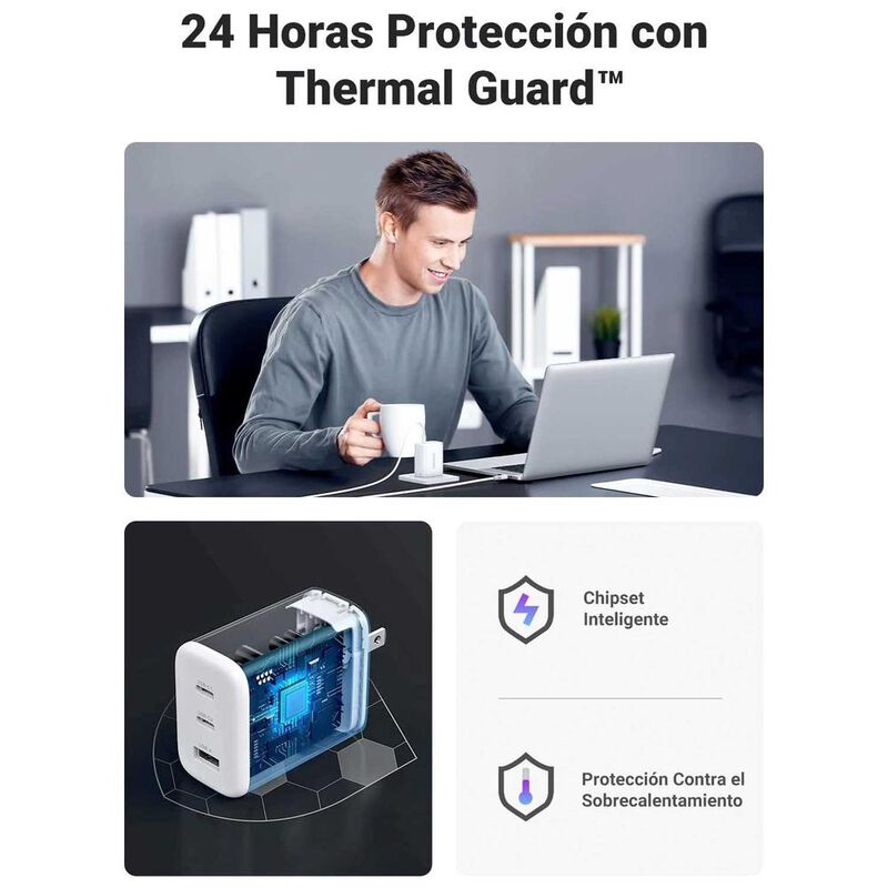 Cargador AC UGREEN 65W PD Universal USB-C para ... image number null