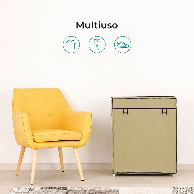 Zapatera con Cubierta de Tela Beige image number null