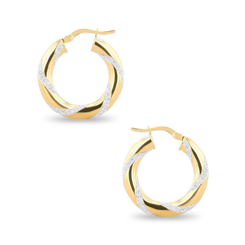 Arracadas De Oro Amarillo 14K Con Polvo De Diam... image number null