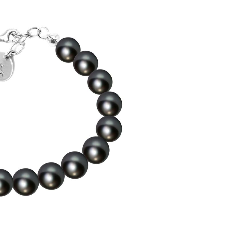 Pulsera ajustable Perlas de cristal con plata .... image number null