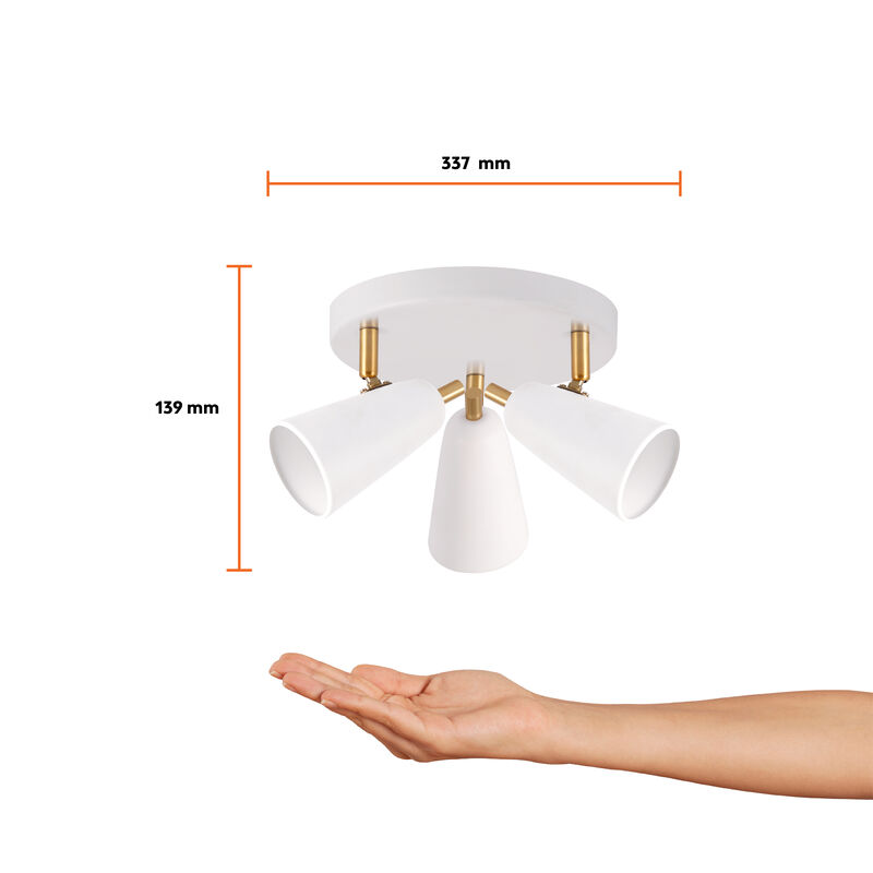 L&aacute;mpara Spot De Sobreponer Dirigible 3 Bases Gu... image number null