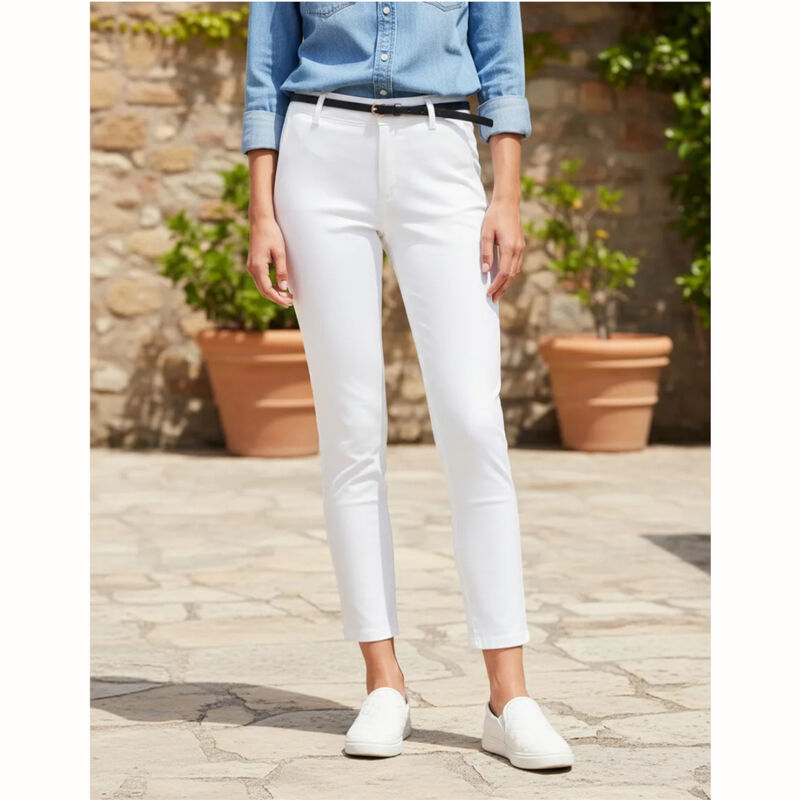 Pantal&oacute;n a tobillo con Cinturon Active USA Blan... image number null