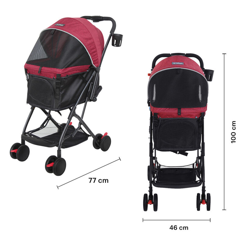 Carriola Plegable Para Mascotas Rojo image number null