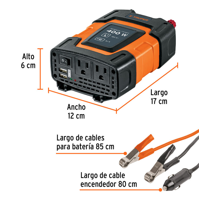Inversor de Corriente 400 W Truper image number null