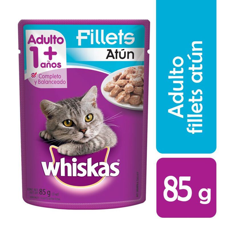 WHISKAS POUCHES ATUN 85GR image number null