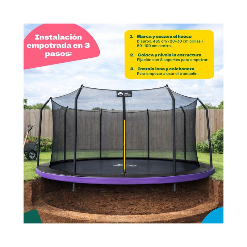 Trampolin Brincolin 14ft Gigante 4.2m Malla Seg... image number null