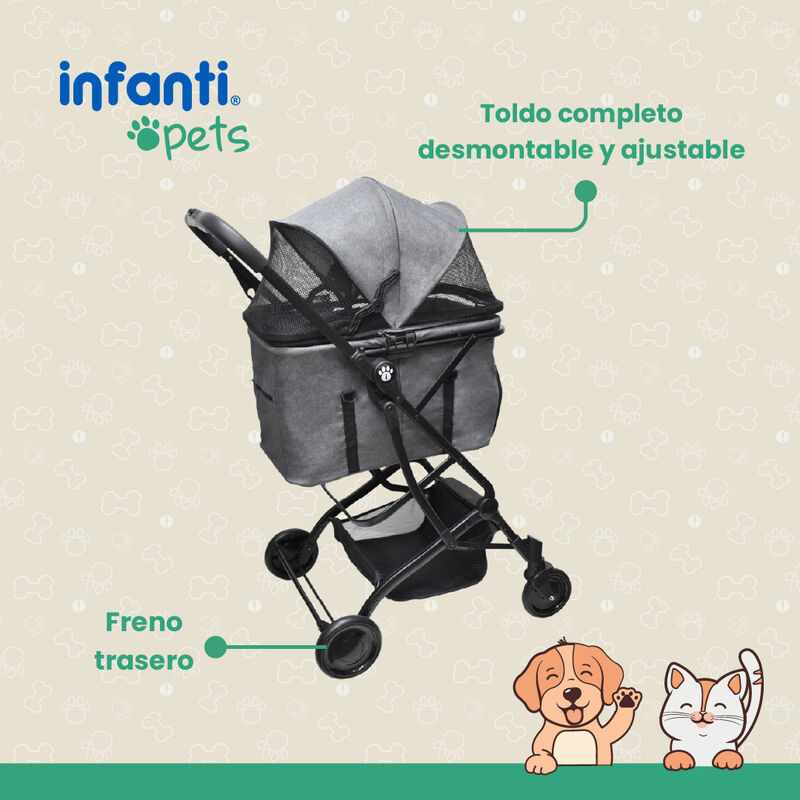 Carriola Compacta Mascotas Perros Gatos Con Ven... image number null