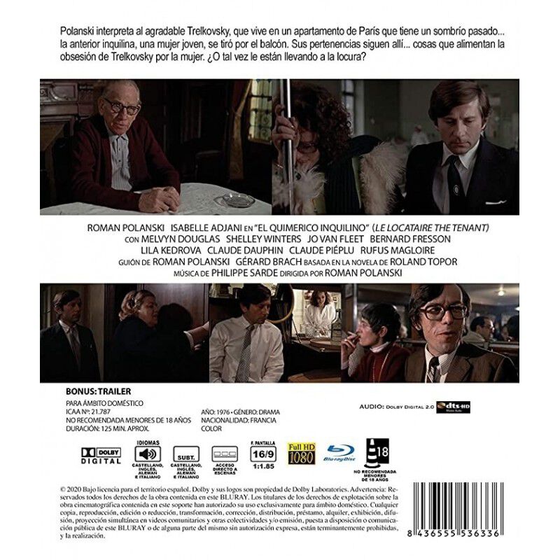 El Quim&eacute;rico Inquilino [blu-ray] (1976) Le Loca... image number null