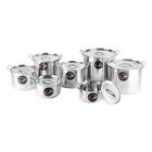 Juego De 7 Ollas Con Tapa Hot Spot Z475 Set Acero Inoxidable Color Gris