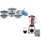 Combo Bateria Perla Milan Jumbo 12 Piezas Inox + Licuadora Lar / Fussion Vaso Vidrio 1.5L  ORT/END12